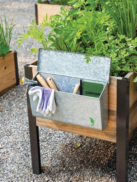 metal garden storage boxes for sale|galvanized garden tool storage box.